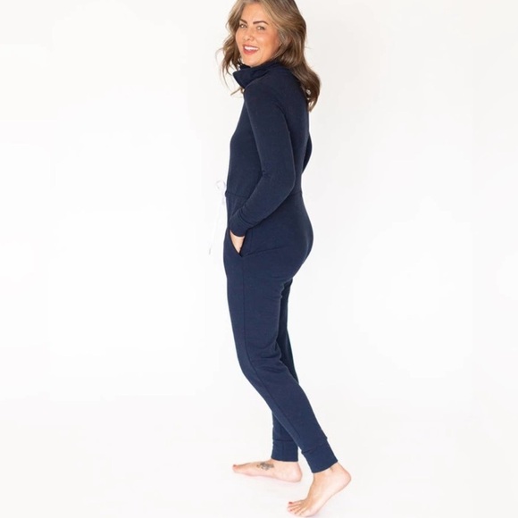 SMASH + TESS Shay Jumpsuit Navy Blue Romper Jillian Harris One Piece Loungewear - Picture 3 of 14